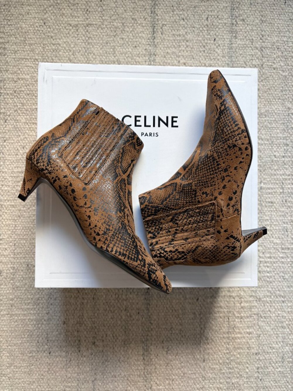 NWT Celine Sharp Printed Chelsea Ankle Booties